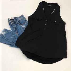 Rock and republic racer back black tee